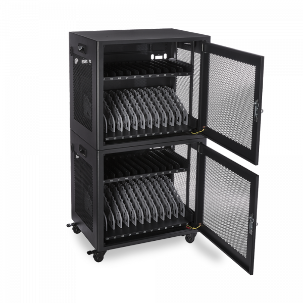 V7 CHGSTA12AC-1E portable device management cart& cabinet Carrello per la gestione dei dispositivi portatili Nero - Disponibile in 6-7 giorni lavorativi