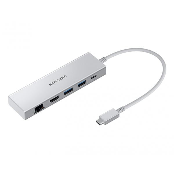 SAMSUNG ADATTATORE SGH MULTIPORTA 5-IN-1 USB 3.0/HDMI/RJ45/TYPE-C SILVER - Disponibile in 3-4 giorni lavorativi