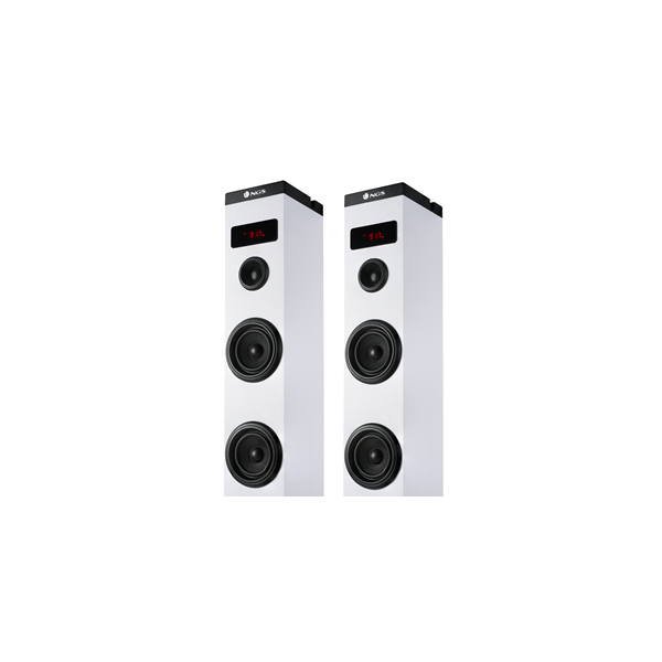 NGS Speaker a Torre Sky Charm Bluetooth USB RadioFM AUX 50W Bianca - Disponibile in 2-3 giorni lavorativi