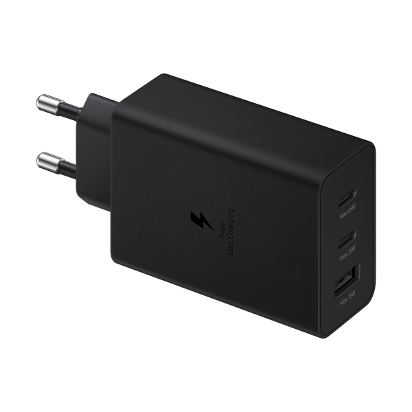 Samsung Caricatore 65W Trio EP-T6530 FC USB-C+USB-A Black - Disponibile in 2-3 giorni lavorativi