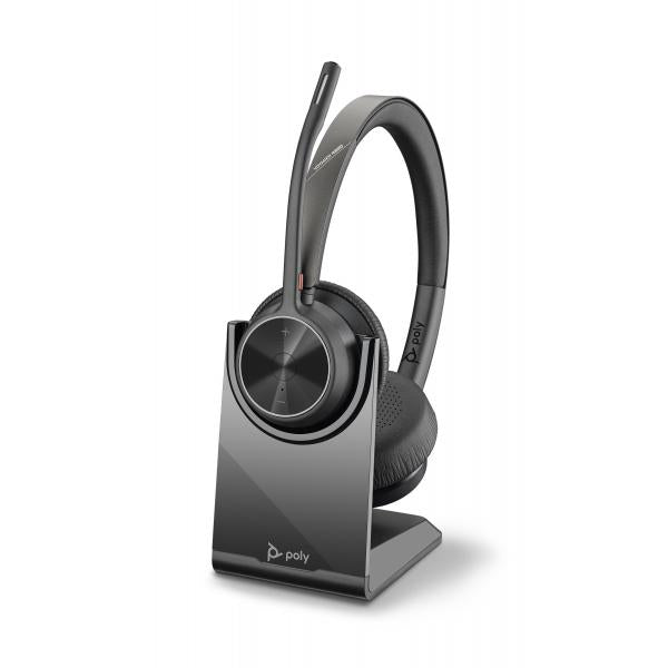POLY Voyager 4320 UC Cuffia Padiglione auricolare USB tipo A Bluetooth Base di ricarica Nero - Disponibile in 6-7 giorni lavorativi