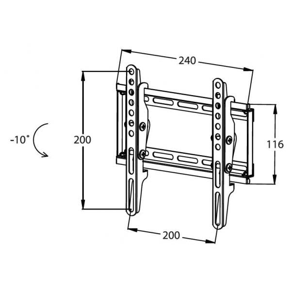 Link staffa a muro per tv fino a 25 kg, da 17 a 37 fino a vesa 200x200 - Disponibile in 3-4 giorni lavorativi