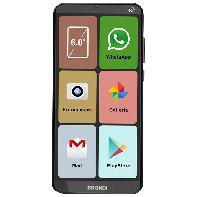 Smartphone nuovo Brondi Amico Smartphone XL 6'' 2Gb 16Gb Dual Sim Nero - Disponibile in 3-4 giorni lavorativi