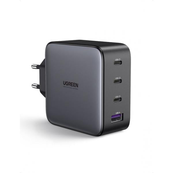 UGREEN Caricatore USB 100W GaN Nexode, 3x Type-C, 1xUSB3 Black - Disponibile in 3-4 giorni lavorativi