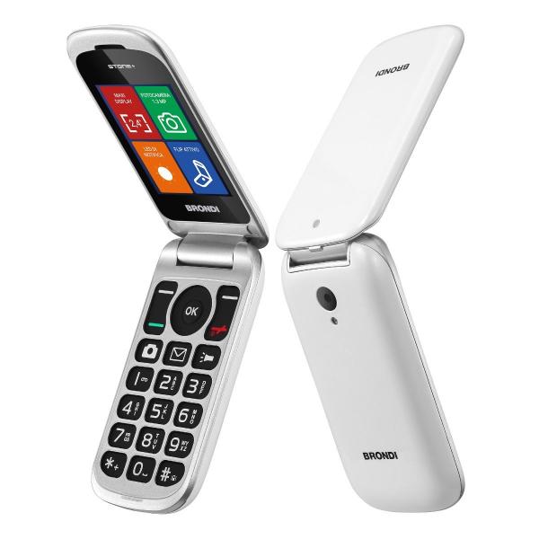 CELLULARE BRONDI STONE+ 2.4" DUAL SIM WHITE ITALIA SENIOR PHONE - Disponibile in 3-4 giorni lavorativi