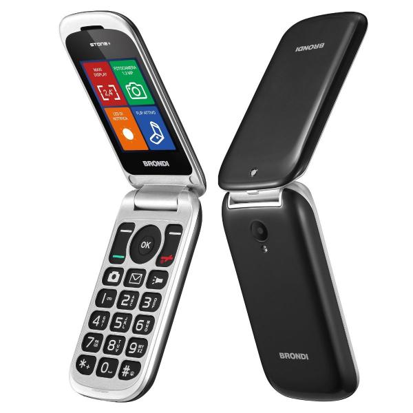 Smartphone nuovo BRONDI STONE+ BLACK 2.4" FEATURE PHONE CLAMSHELL - Disponibile in 3-4 giorni lavorativi