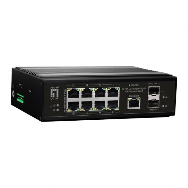 LevelOne IGP-1061 switch di rete Gestito L2 Gigabit Ethernet (10/100/1000) Supporto Power over Ethernet (PoE) Nero - Disponibile in 6-7 giorni lavorativi