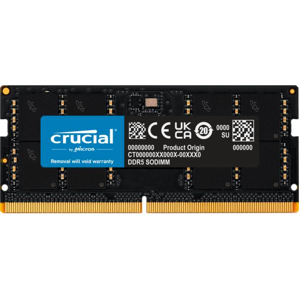 CRUCIAL CT32G48C40S5 MEMORIA RAM 1x32GB 4.800 MHZ TECNOLOGIA DDR5 TIPOLOGIA SODIMM CL40 BLACK - Disponibile in 3-4 giorni lavorativi