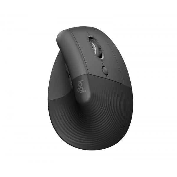 Logitech Lift Vertical Ergonomic Mouse - Mouse verticale - ergonomico - ottica - 6 pulsanti - senza fili - Bluetooth, 2.4 GHz - ricevitore USB Logitech Logi Bolt - grafite - Disponibile in 3-4 giorni lavorativi