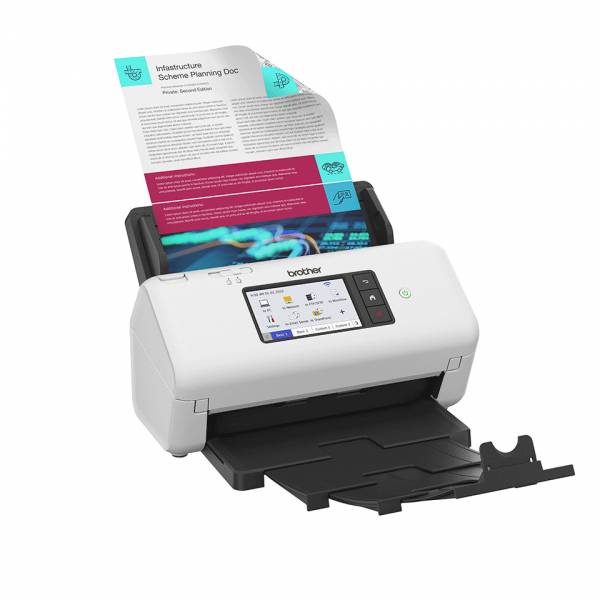 Brother ADS-4700W ADF + Sheet-fed scaner 600 x 600 DPI A4 Nero, Bianco - Disponibile in 6-7 giorni lavorativi