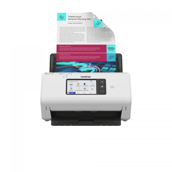 Brother ADS-4700W ADF + Sheet-fed scaner 600 x 600 DPI A4 Nero, Bianco - Disponibile in 6-7 giorni lavorativi