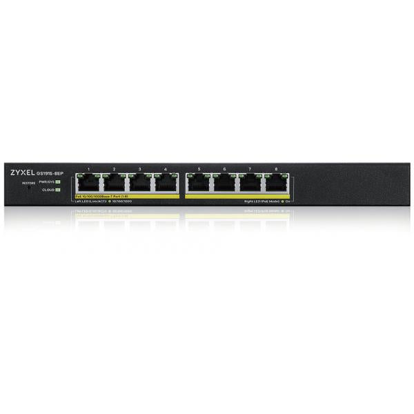 Zyxel GS1915 Series GS1915-8EP - Switch - compatibile con NebulaFLEX - intelligente - 8 x 10/100/1000 (PoE+) - desktop, montaggio a parete - PoE+ (60 W) - Disponibile in 3-4 giorni lavorativi