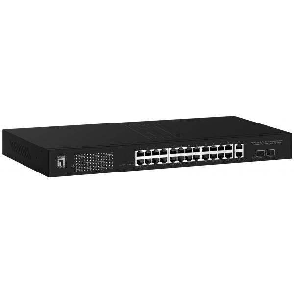 LevelOne GEP-2841 switch di rete Gestito L2 Gigabit Ethernet (10/100/1000) Supporto Power over Ethernet (PoE) 1U Nero - Disponibile in 6-7 giorni lavorativi