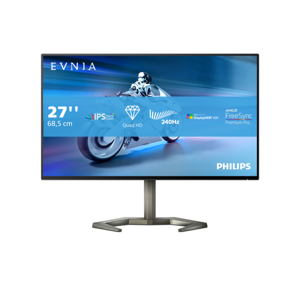 Monitor Gaming MONITOR PHILIPS 27NANO IPG GAMING QHD 240HZ 27M1F5500P 2XHDMI 2XDP REG ALT PIVO - Disponibile in 3-4 giorni lavorativi