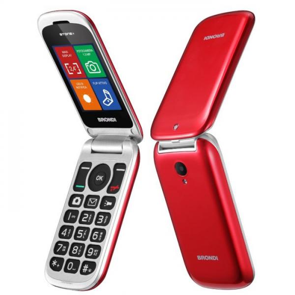 CELLULARE BRONDI STONE+ 2.4" DUAL SIM RED ITALIA SENIOR PHONE - Disponibile in 3-4 giorni lavorativi