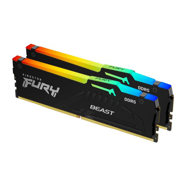 KINGSTON FURY BEAST RGB KIT MEMORIA RAM 2x8GB 16GB TOTALI 5.200Hz TIPOLOGIA DDR5 TECNOLOGIA DIMM BLACK - Disponibile in 3-4 giorni lavorativi