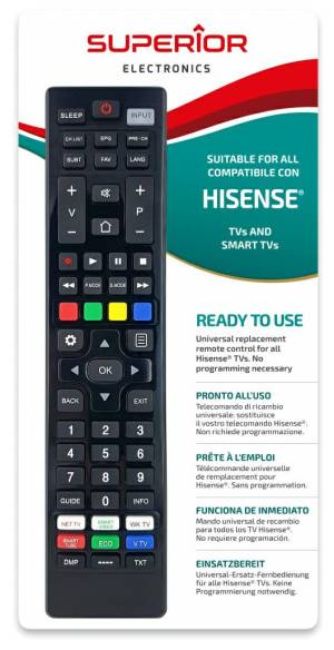 Superior Telecomando Universale Hisense funzioni Smart TV SM - Disponibile in 2-3 giorni lavorativi