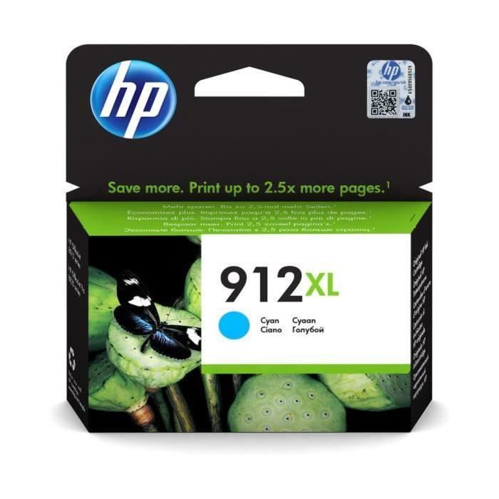 Cartuccia a getto d'inchiostro HP 912XL - Ciano - Inkjet - Alta resa - 825 pagine - Disponibile in 3-4 giorni lavorativi
