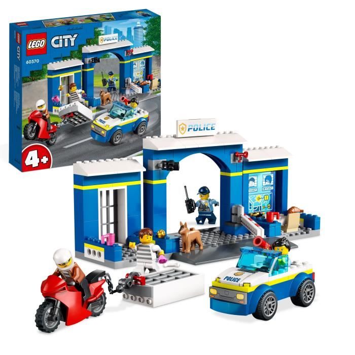 LEGO CITY 60370 L'inseguimento della stazione di polizia, giocattolo e moto, prigione - Disponibile in 3-4 giorni lavorativi