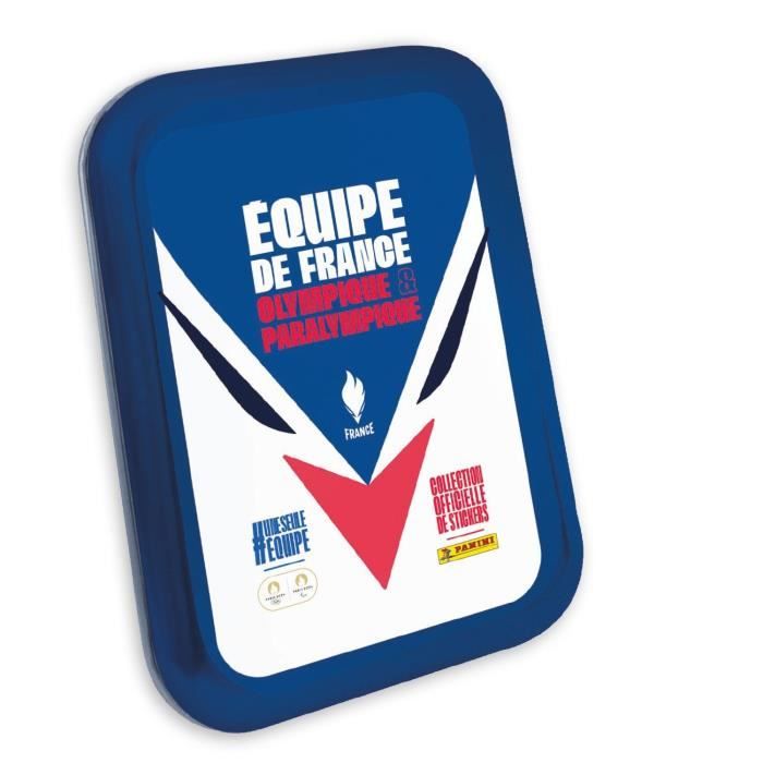 Scatola in metallo con 10 tasche + 2 card edizione limitata - PANINI - Squadra francese Giochi Olimpici 2024 - Disponibile in 3-4 giorni lavorativi