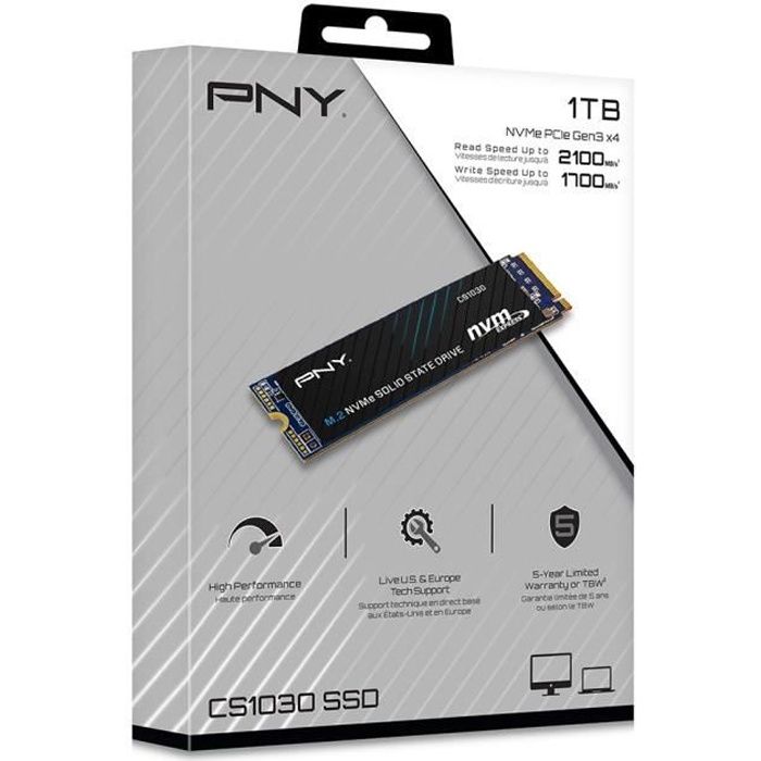 PNY Technoligies CS1030 SSD Discot Drive - 1TB - PCIE - M2 - NVME - Disponibile in 3-4 giorni lavorativi