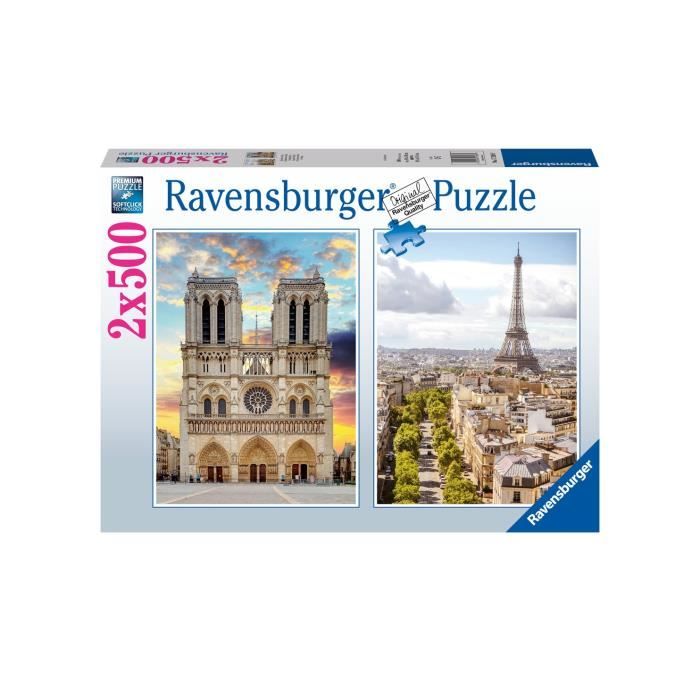 Puzzle 2x500 pezzi - Visita a Parigi - Puzzle per adulti Ravensburger - 10 anni - 17268 - Disponibile in 3-4 giorni lavorativi