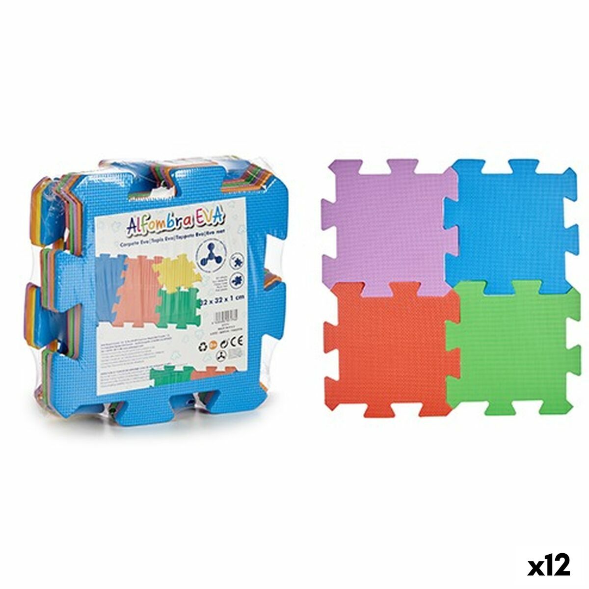 Tappeto Puzzle Multicolore Gomma Eva (12 Unità) - Disponibile in 3-4 giorni lavorativi