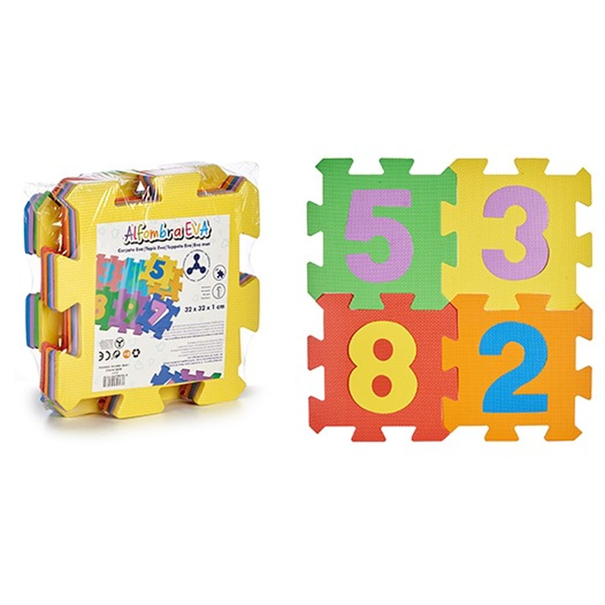 Tappeto Puzzle Multicolore Numeri Gomma Eva (12 Unità) - Disponibile in 3-4 giorni lavorativi