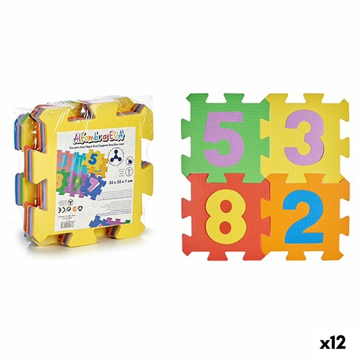 Tappeto Puzzle Multicolore Numeri Gomma Eva (12 Unità) - Disponibile in 3-4 giorni lavorativi