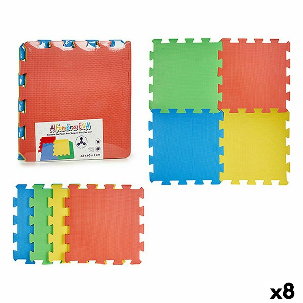 Tappeto Puzzle Multicolore Gomma Eva (8 Unità) - Disponibile in 3-4 giorni lavorativi