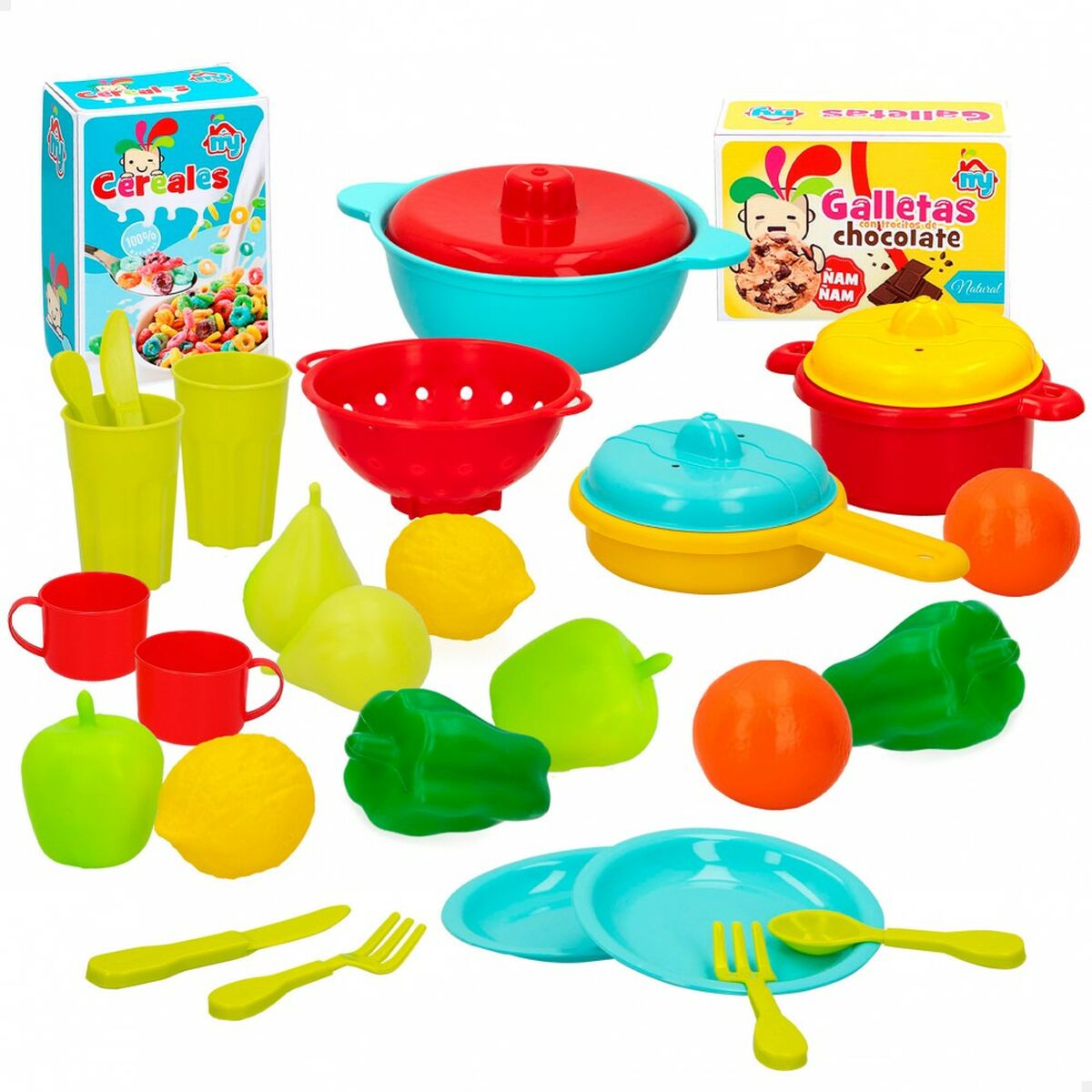 Set di Alimenti giocattolo Colorbaby Utensili e accessori per la cucina 31 Pezzi (6 Unità) - Disponibile in 3-4 giorni lavorativi