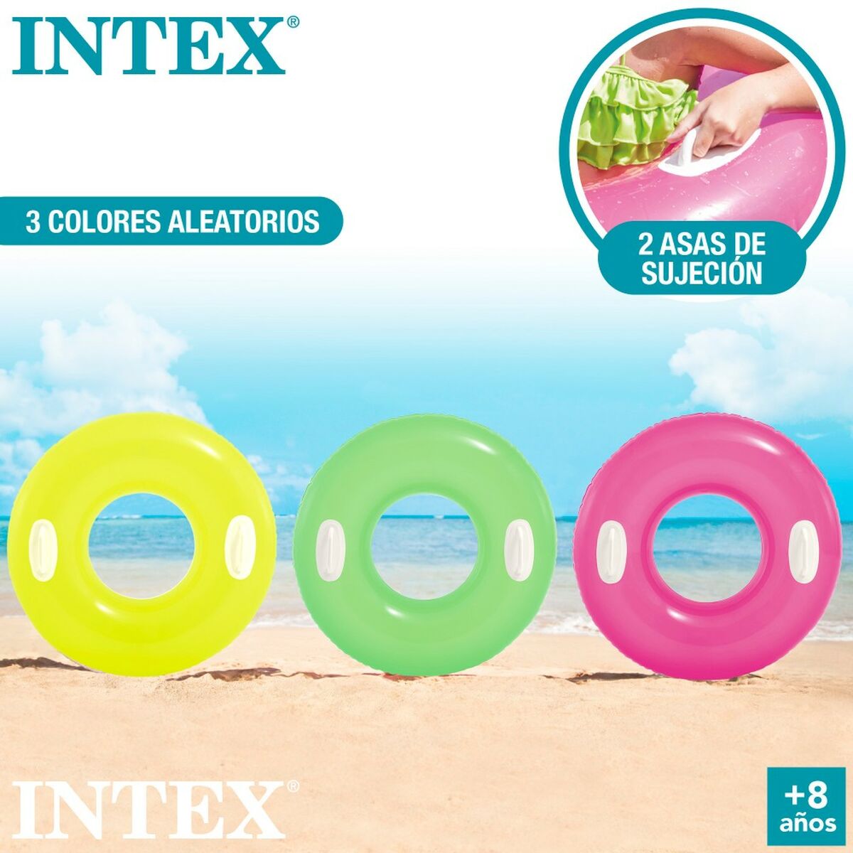 Salvagente Gonfiabile Donut Intex 76 x 15 x 76 cm (24 Unità) - Disponibile in 3-4 giorni lavorativi