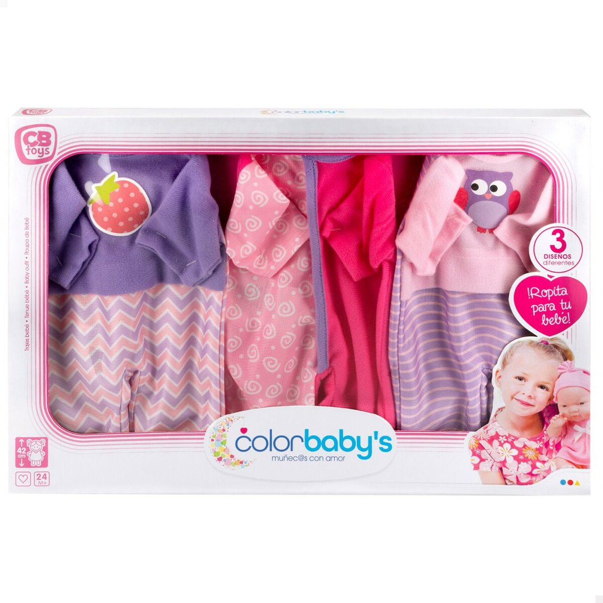 Vestiti per le bambole Colorbaby 3 Pezzi 6 Unità - Disponibile in 3-4 giorni lavorativi