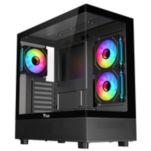 Case SHOWBUI 42B - Gaming Tower- ATX- 3x12cm ARGB fan- 2xUSB3- Type-C- Side & Front Panel Temp Glass - Disponibile in 3-4 giorni lavorativi
