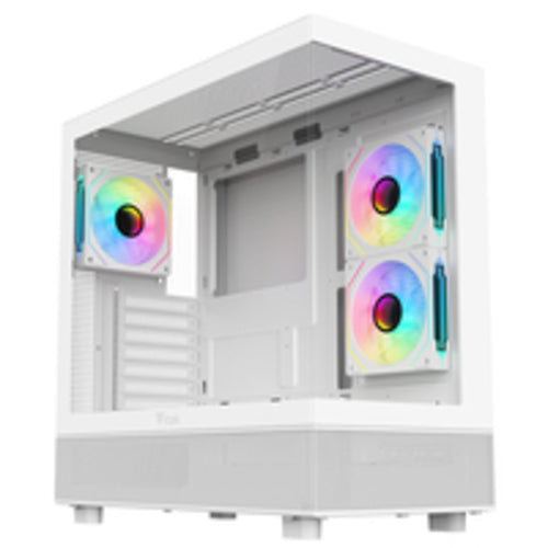 Case SHOWBUI 42W - Gaming Tower- ATX- 3x12cm ARGB fan- 2xUSB3- Type-C- Side & Front Panel Temp Glass- White Edition - Disponibile in 3-4 giorni lavorativi