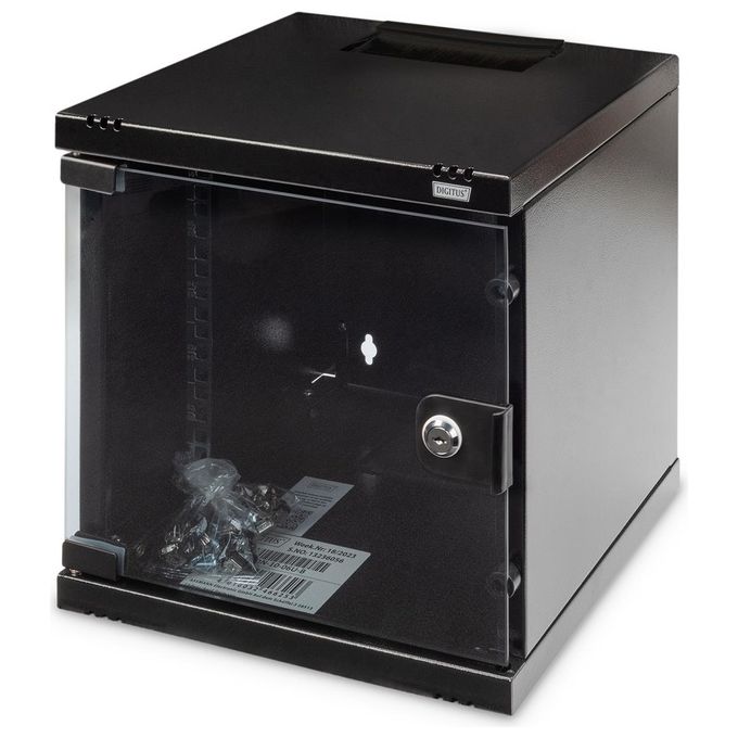 Digitus DN-10-06U-B Armadio a Muro 10'' 6U 312x300 Nero - Disponibile in 3-4 giorni lavorativi