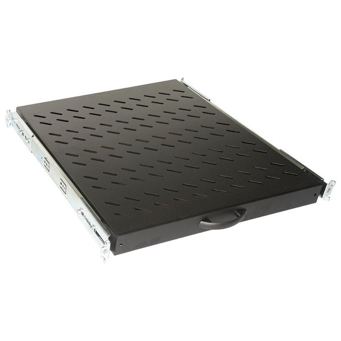 Link Ripiano Universale per Armadio Rack Estraibile su Binari Telescopici 1 Unita' Nero 570mm. - Disponibile in 3-4 giorni lavorativi