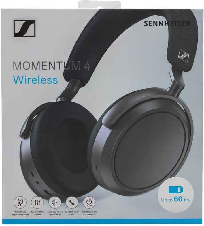 Sennheiser MOMENTUM 4 - Kopfhrer mit Mikrofon - ohrumschlieend - Bluetooth - kabellos, kabelgebunden - aktive Rauschunterdrckung - 2,5 mm Stecker - Graphite (700383) - Disponibile in 6-7 giorni lavorativi