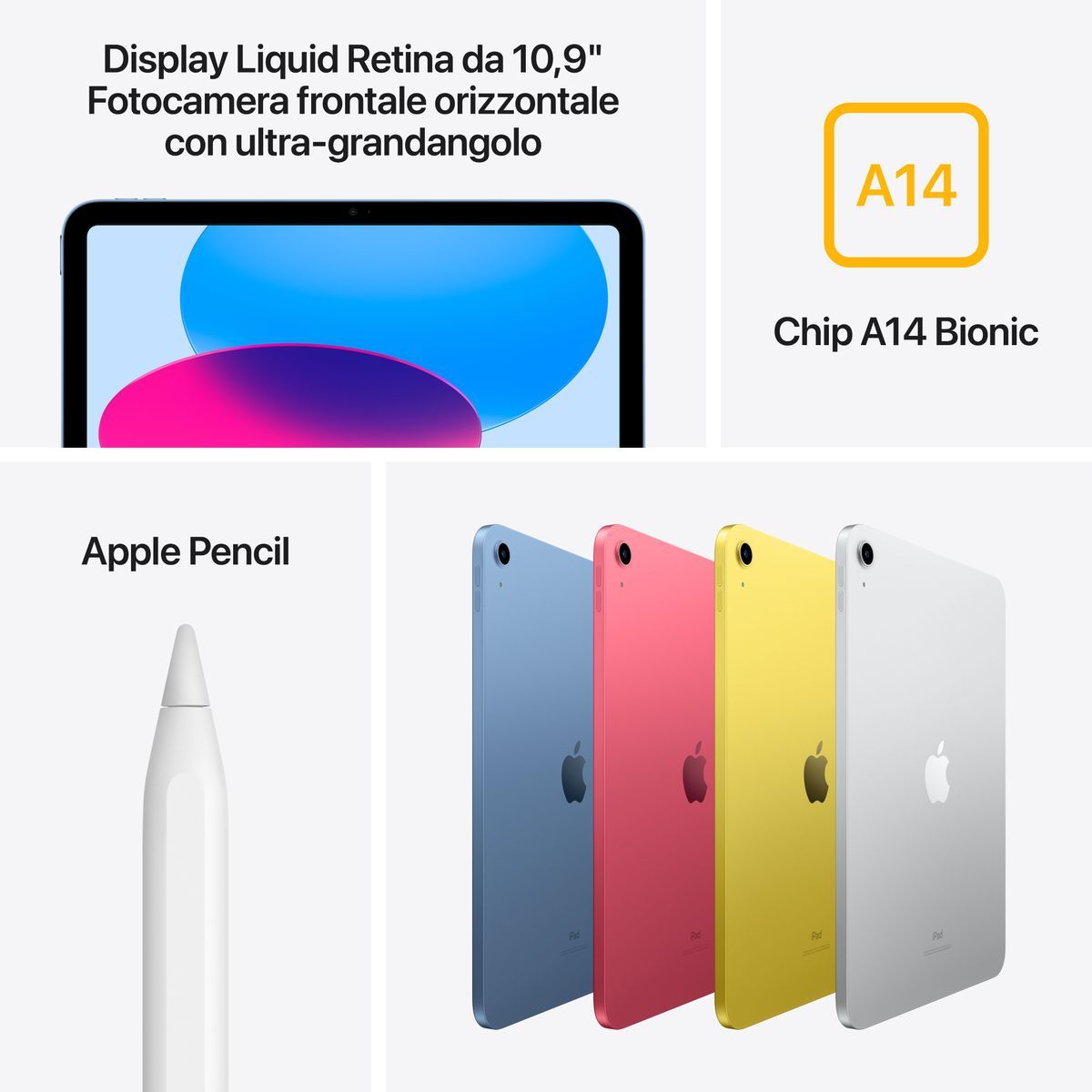 Apple iPad 2024 10Gen 10.9" 64GB Pink ITA MCMC4TY/A - Disponibile in 2-3 giorni lavorativi