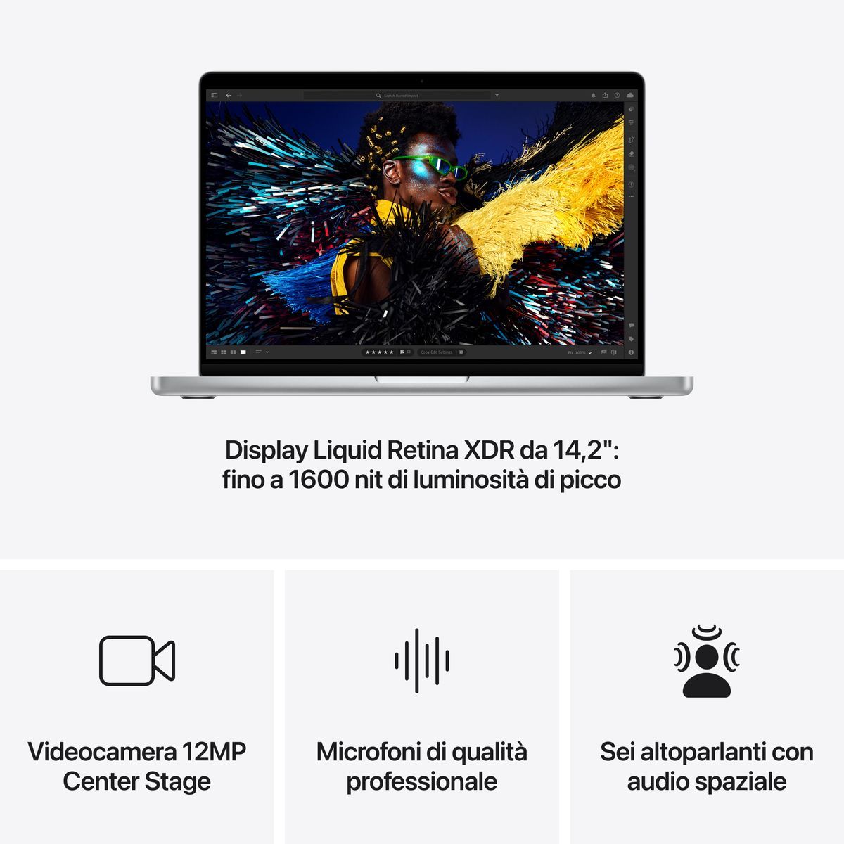 Notebook Apple MacBook Pro 2024 14" M4 10C/10G 24/1TB Silver MCX14T/A - Disponibile in 2-3 giorni lavorativi