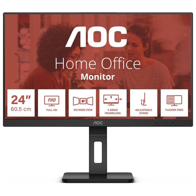 AOC E3 24E3QAF Monitor Pc 24'' 1920x1080 Pixel Nero - Disponibile in 3-4 giorni lavorativi