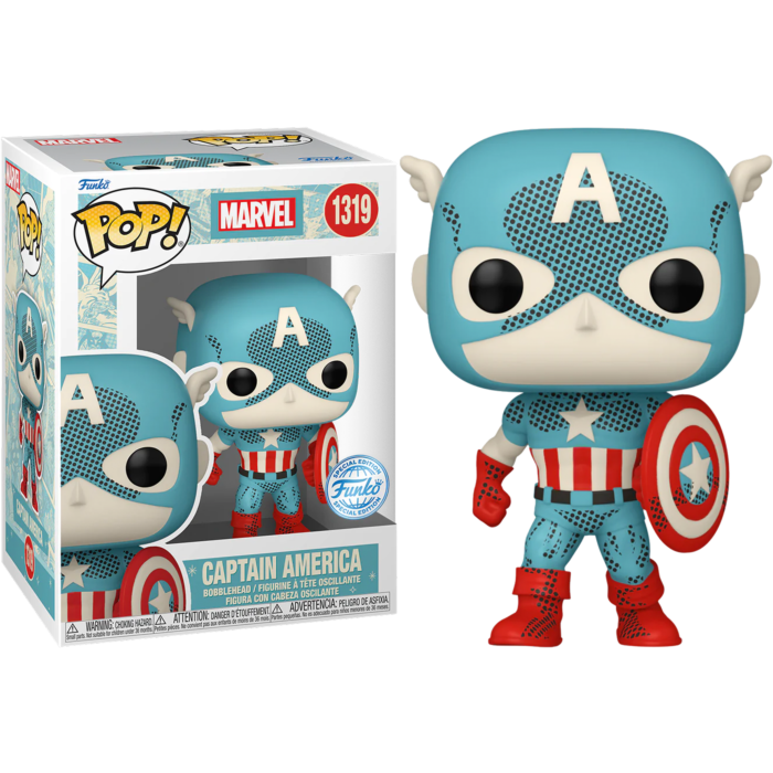 Funko Pop! Marvel: Retro Reimagined - 1319 Captain America (Exclusive) 9 Cm - Disponibilità immediata FUNKO