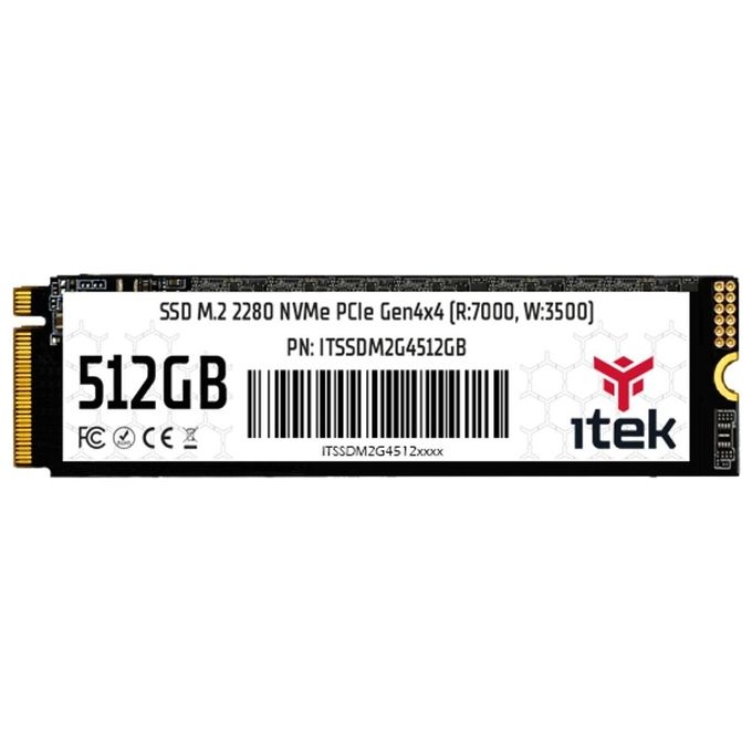 Itek ITSSDM2G4512GB Drives allo Stato Solido M.2 512Gb PCI Express 4.0 3D NAND NVMe - Disponibile in 3-4 giorni lavorativi