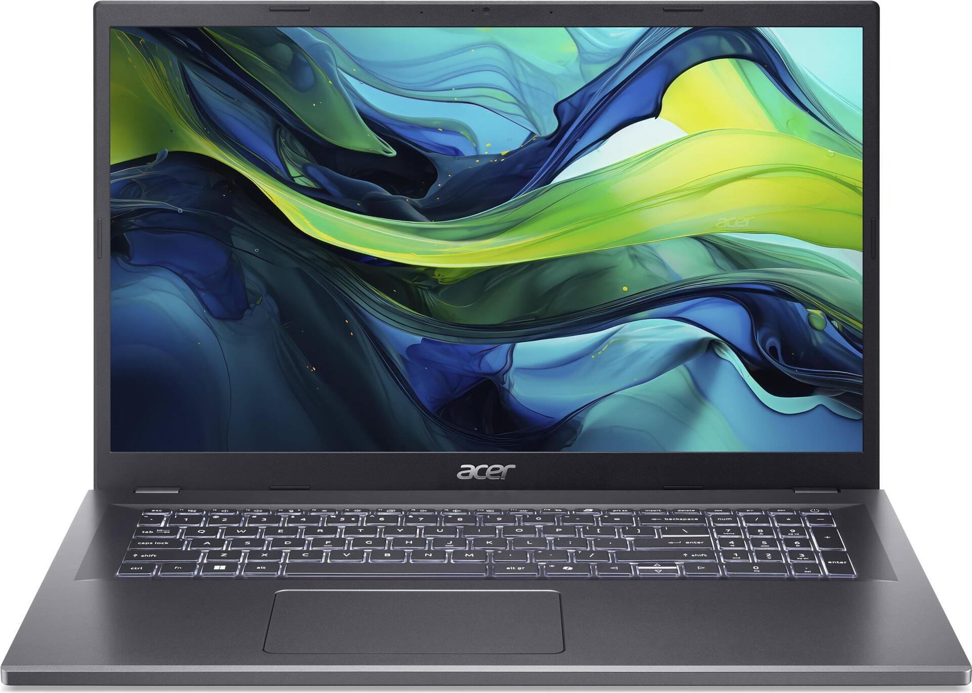 Acer Aspire 17 A17-51M - Intel Core 7 150U / 1.8 GHz - ESHELL - Intel Graphics - 16 GB RAM - 1.024 TB SSD NVMe - 43.9 cm (17.3") IPS 1920 x 1080 (Full HD) - Wi-Fi 6E - Stahlgrau - kbd: Deutsch (NX.J0JEG.004) - Disponibile in 6-7 giorni lavorativi