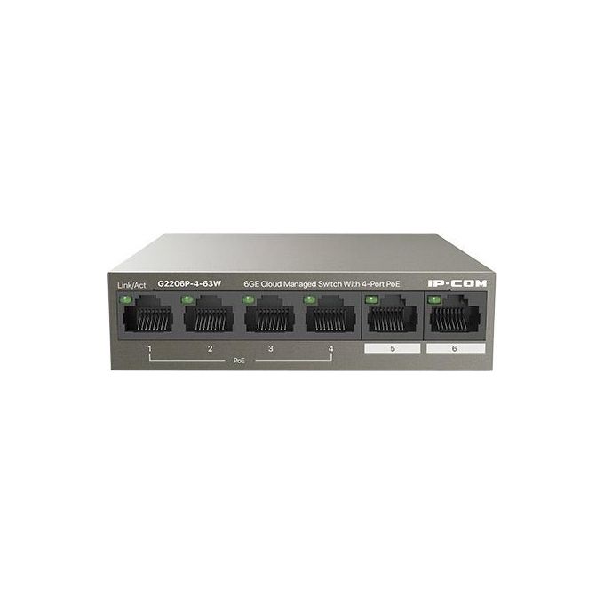 IP-Com G2206P-4-63W Switch Poe 4 Porte Ethernet Base-t 10-100-1000 Poe 2 Porte Uplink 10-100-1000 - Disponibile in 3-4 giorni lavorativi