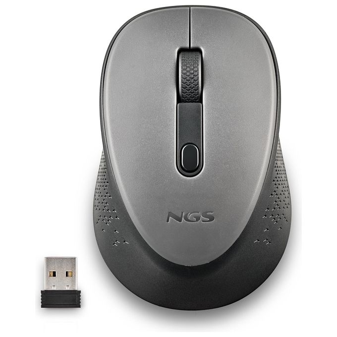 NGS DEW Mouse Ambidestro RF Wireless Ottico 1600 DPI Grigio - Disponibile in 3-4 giorni lavorativi