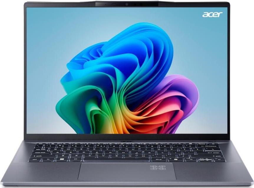 Acer Swift Go 14 AI SFG14-01 - 180-Scharnierdesign - Snapdragon X Plus X1P-42-100 - Win 11 Home - Qualcomm Adreno - 16 GB RAM - 1.024 TB SSD NVMe - 36.8 cm (14.5") IPS 2560 x 1600 (WQXGA) @ 120 Hz - Wi-Fi 7, Bluetooth - Stahlgrau - kbd: Deutsch (NX.K...