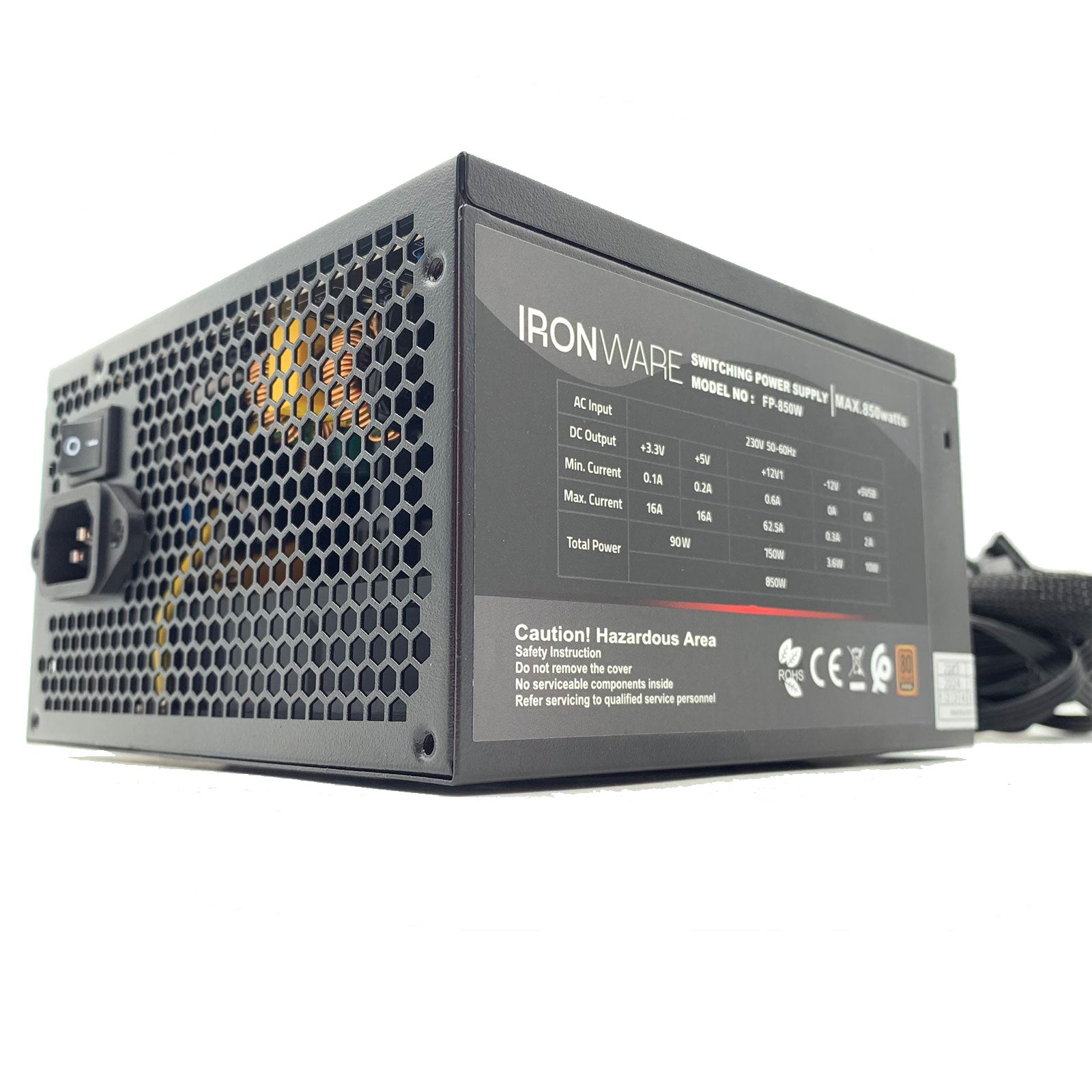 Ironware FP-850W Alimentatore ATX 850W 80 Plus Bronze Bulk - Disponibile in 2-4 giorni lavorativi