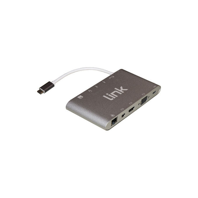 Link LKDOCK7 Docking Station Usb-C 11 Porte 3 x Video Usb-C 3 x Usb 3.0 Rj45 2 x Card Reader - Disponibile in 3-4 giorni lavorativi