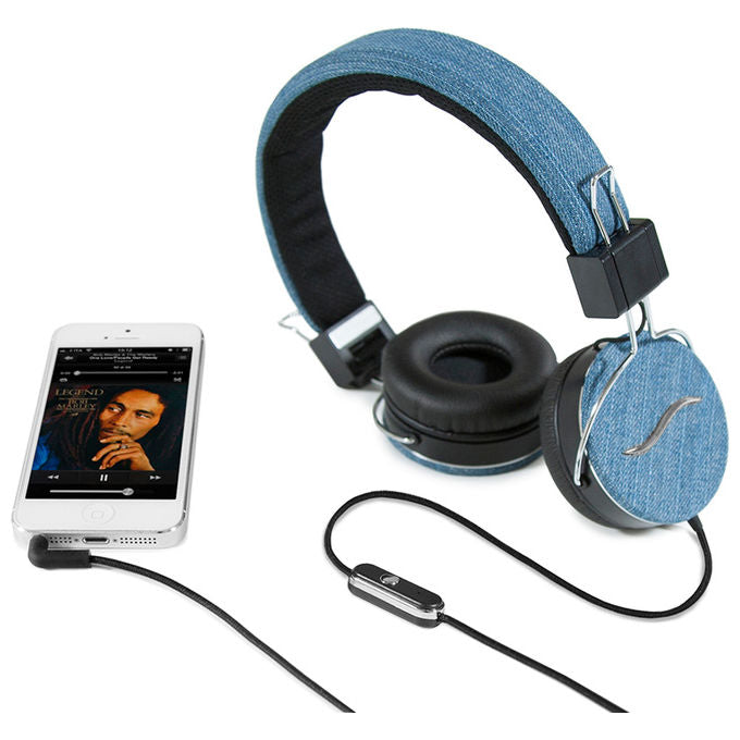 HI-FUN Cuffie Professionali Rivestite in Tessuto Dark Denim per Audio Eccellente e Comfort Estremo - Disponibile in 3-4 giorni lavorativi